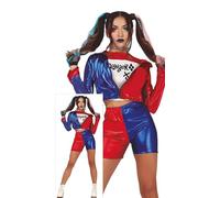FIESTAS GUIRCA Déguisement Dangerous Glam Girl - Ensemble Rouge, Bleue, Blanche pour Femme Adulte Taille L 42-44
