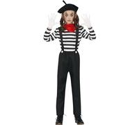 Fiestas Guirca Déguisement d'artiste de Film muet Mime pour Enfant 7-9 Ans