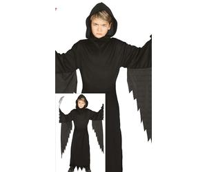 FIESTAS GUIRCA Déguisement d'assassin avec couteau de chasseur d'âmes pour enfants - Costume de faucheuse de la mort noire - Déguisement d'Halloween pour filles et garçons de 3 à 4 ans