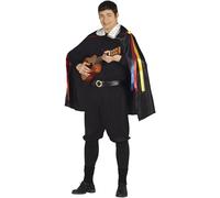 Fiestas Guirca – Déguisement Troubadour Éco – Noir – Adulte – Taille M