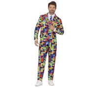 FIESTAS GUIRCA Déguisement de Blocs Rétro pour Homme - Costume des Années 80 avec Motif de Jeu Vidéo Coloré Drôle pour Homme - Déguisement pour Enterrement de Vie de Garçon des Années 90 Taille M