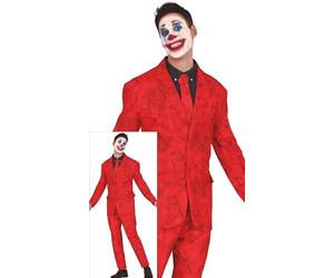 FIESTAS GUIRCA Déguisement de Bouffon de la Mort pour Hommes - Costume de Clown Comique Fou avec un Costume Rouge - Costumes d'Halloween pour Hommes Taille Adulte S