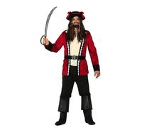 FIESTAS GUIRCA Déguisement de capitaine pirate de haute mer pour homme - Costume de pirate pour homme avec chapeau de pirate Taille XXL