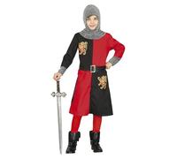 Fiestas Guirca - Costume de chevalier médiéval, guerrier rouge et noir - Enfants 7-9 ans