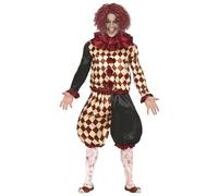 FIESTAS GUIRCA Déguisement de clown d'horreur - Tenue d'arlequin pour homme adulte Taille M 48-50