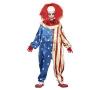 FIESTAS GUIRCA Déguisement de clown patriote américain pour enfants de 7 à 9 ans