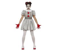 FIESTAS GUIRCA Déguisement de Clown Robe Grise pour Femme Adulte Taille M 38-40
