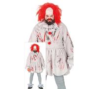 FIESTAS GUIRCA Déguisement de Clown Tueur pour Hommes - Costume de Clown d'Horreur Gris - Costumes d'Halloween pour Hommes Taille Ados 14-16 Ans