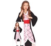FIESTAS GUIRCA Déguisement de combattant manga rose pour filles - Guerrier anime japonais avec robe kimono - Costume pour enfants - Filles âgées de 7 à 9 ans