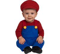 FIESTAS GUIRCA Déguisement de conducteur de train aventureux pour bébé - Mignone grenouillère rouge et bleue avec chapeau - Déguisement pour garçon Âge 12-18 Mois
