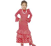FIESTAS GUIRCA Déguisement de Danseuse de Flamenco Espagnole pour Enfant Fille 10-12 Ans