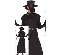 FIESTAS GUIRCA Déguisement de Docteur de la Peste Noire pour Femme - avec Masque d'Oiseau de Docteur de la Peste - Costumes d'Halloween pour Femme Taille S