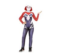 FIESTAS GUIRCA Déguisement de Héroïne avec Capuche pour fille - Combinaison Super-Héros Motif Araignée Rouge et Noir avec Capuche - Déguisements pour Enfant 5-6 ans