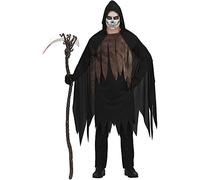 FIESTAS GUIRCA Déguisement de la mort - Tunique noire avec capuche pour homme Taille 52-54 L