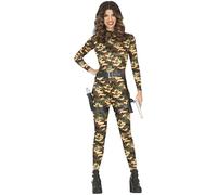 FIESTAS GUIRCA Déguisement de l'Armée pour Femme - Combinaison Sexy Militaire Combattante - Costume pour Femme Taille S 36-38