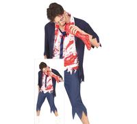 Ecolier zombie mort-vivant costume d'Halloween fête d'horreur costume d'horreur, taille : 14 - 16 ans couleur : bleu