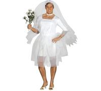 FIESTAS GUIRCA | Déguisement de Mariée pour Homme Adulte (52-54/L) - Robe et Voile - Idéal pour Enterrement de Vie de Garçon, Soirée Bachelor et Fêtes Déguisées - Amusant et Original - Blanc