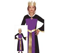 FIESTAS GUIRCA Déguisement de méchante reine pour filles - Comprend une couronne de reine et une longue robe de reine violette - Costumes d'Halloween pour filles de 3 à 4 Ans