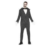 FIESTAS GUIRCA Déguisement de Monsieur Squelette - Costume Noir et Blanc et Noeud Papillon pour Homme Adulte Taille M 48-50