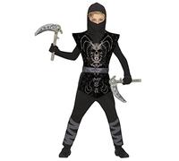 FIESTAS GUIRCA Déguisement de Ninja Araignée Guerrier Noir - Déguisement d'Halloween pour enfant 7-9 ans