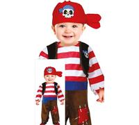 FIESTAS GUIRCA Déguisement de pirate aventureux pour bébé - Bébé pirate - Déguisement pour tout-petits garçons - Bébés garçons âgés de 12 à 18 mois