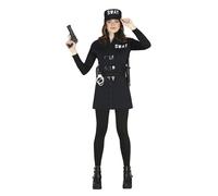 FIESTAS GUIRCA Déguisement de policier SWAT pour adolescent - Tenue uniforme bleue et bonnet de police pour filles