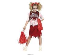 FIESTAS GUIRCA Déguisement De Pom-Pom Girl Zombie - Robe De Pom-Pom Girl Rouge Et Blanche Pour Fille 10-12 Ans