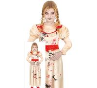 FIESTAS GUIRCA Déguisement de poupée tueuse diabolique pour filles - Poupée vintage d'horreur - Costumes d'Halloween pour filles de 7 à 9 ans