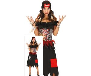 FIESTAS GUIRCA Déguisement de prêtresse vaudou envoûtante pour femme - Costume de docteur chaman - Costumes d'Halloween pour femme taille S
