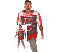FIESTAS GUIRCA Déguisement de quadrillage zombie pour homme - Uniforme d'école secondaire de football américain de rugby - Déguisement d'Halloween pour homme et adulte