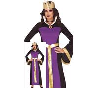 FIESTAS GUIRCA Déguisement de reine maléfique pour femme - Comprend une couronne de reine et une robe longue de reine violette - Déguisement d'Halloween pour femme