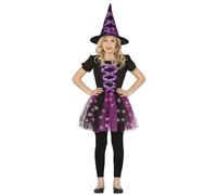 FIESTAS GUIRCA Déguisement de sorcière lilas avec tutu et lumière LED pour filles de 5 à 6 ans