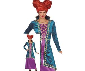 FIESTAS GUIRCA Déguisement de sorcière magique pour femme - Robe violette et turquoise - Taille M