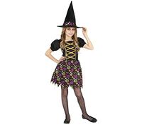 FIESTAS GUIRCA Déguisement De Sorcière Moderne - Robe Et Chapeau De Sorcière Pour Filles 7-9 Ans