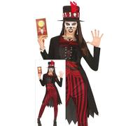 FIESTAS GUIRCA Déguisement de sorcière vaudou pour femme - Costume de sorcière avec chapeau vaudou - Costumes d'Halloween pour femmes et adolescentes de 14 à 16 ans