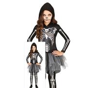 FIESTAS GUIRCA Déguisement de squelette avec tutu et capuche pour enfant Impression 3D Motif squelette 3-4 ans