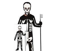 FIESTAS GUIRCA Déguisement de squelette effrayant pour enfant - Costume de mort noire de faucheuse - Déguisement d'Halloween pour enfant
