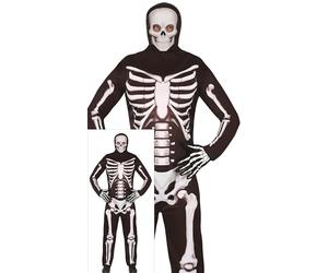 FIESTAS GUIRCA Déguisement de squelette pour homme - Combinaison noire avec imprimé squelette et capuche - Taille adulte L