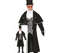 Fiestas Guirca - Déguisement de comte vampire argenté pour homme - Taille M