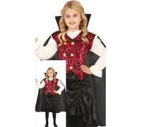 FIESTAS GUIRCA Déguisement de vampire avec classe pour fille - Costume de vampire bourgogne avec cape, chemise, gilet et jupe pour fille de 7 à 9 ans