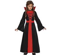 FIESTAS GUIRCA Déguisement de vampire - Robe de comtesse vampire rouge et noire - Déguisement d'Halloween pour fille