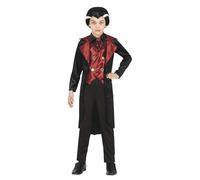 FIESTAS GUIRCA Déguisement De Vampire Rouge Et Noir Élégant Pour Enfant 5-6 Ans