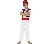 FIESTAS GUIRCA Déguisement de voleur du désert pour Enfant Garçon 10-12 ans, Blanc, Rouge, Violet