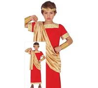 Déguisement - Romain rouge et or - Tunique et toge - Enfant 10-12 ans - Genre Fille 7-9 ans
