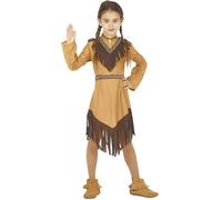 Déguisement Brun Indien À Franges Pour Fille (Taille 10-12a) Multicolore