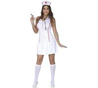 FIESTAS GUIRCA Déguisement d'infirmière sexy pour femme - Costume de médecin de soins intensifs pour femme avec coiffe d'infirmière Taille S 36-38
