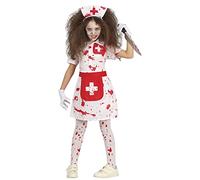 FIESTAS GUIRCA Costume Infirmière Zombie - Infirmière Sanglante - Déguisement Halloween Fille 7-9 Ans