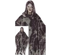 FIESTAS GUIRCA Déguisement fantôme gris pour homme - Tunique de faucheuse avec capuche - Costumes d'Halloween pour homme Taille adulte L
