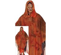 FIESTAS GUIRCA Déguisement Fantôme Orange pour Homme - Tunique de Faucheuse avec Capuche - Costumes d'Halloween pour Hommes Taille Adulte L