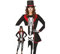 FIESTAS GUIRCA Déguisement femme squelette élégant - Costume femme squelette élégant - Costumes d'Halloween pour femme taille L